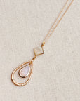Gold Mother of Pearl Teardrop Necklace