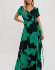 Floral Print Wrap Maxi Dress