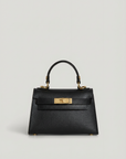Genuine Saffiano leather handbag with strap, made in italy: Sable