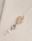 Two Tone Freshwater Pearl Love Hearts Necklace