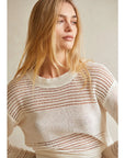 Donna Linen Cotton Mix Media Pullover