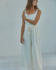 Cotton Scoop Neck Sleeveless Wide Leg Jumpsuit