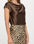 Satin Top with Cowl Neck