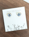 Forget-me-not Heart Stud Earrings