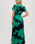 Floral Print Wrap Maxi Dress