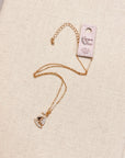 CZ Sailboat Charm Gold Necklace with Pearl