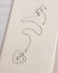Silver Rhinestone Heart Necklace