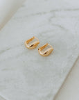 Gold Clutch Hoops – Sculpted Everyday Statement