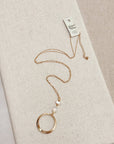 Minimalist Hoop with Keshi Pearl Necklace - Gold