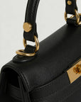 Genuine Saffiano leather handbag with strap, made in italy: Sable