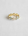 Elegant Open Ring with Blue and White Accent