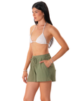 Olive Cotton Cabana Shorts