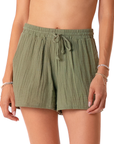 Olive Cotton Cabana Shorts