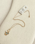 Gold Abalone Shell Charm Pearl Necklace