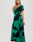 Floral Print Wrap Maxi Dress