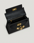 Genuine Saffiano leather handbag with strap, made in italy: Sable