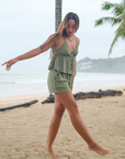 Olive Cotton Cabana Shorts