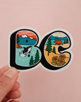 'BC' - British Columbia retro postcard style sticker