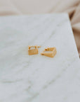 Frame Hoops Gold Geometric Minimal Earrings