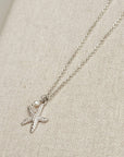 Silver Starfish Charm Freshwater Pearl Necklace