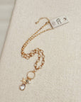 Cubic Zirconia Starfish & Pearl Charm Gold Necklace