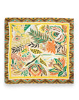 Color Floral Drawing Print Silky Square Scarf