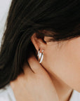 Sterling Silver Etched Hoops 15mm | Textured Shine