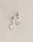 Silver Rhinestone & Pearl Drop Earrings