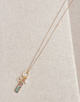 Gold Abalone Bar Pendant Necklace