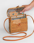 Rattan Bag Purse Wallet Clutch (Envelope Brown)