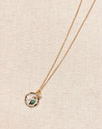 Enamel Butterfly Floral Pendant Gold Necklace