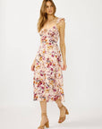 Lace-Up Smocked Bodice Midi Dress
