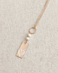 Two Tone Gold & Silver Pearl Heart Tag Necklace