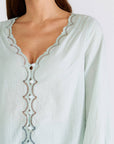 Scallop Edge Button Down Blouse