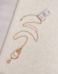 Pink Chalcedony Matte Gold Linked Ovals Necklace