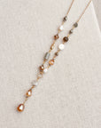 Gold & Multicolor Pearl Beaded Y Necklace