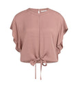 Flowy top with knot detail and elastic hem