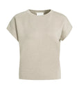 Yaya Jacquard knit top with cap sleeves