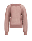 Mesh-stitch knitted sweater with raglan sleeves
