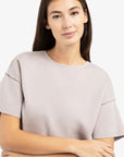 Yaya Short sleeve sweater with seam details