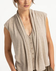Yaya Sleeveless cardigan with double layer and buttons