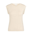 Sleeveless knitted top with playful sleeve edge