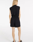 Sleeveless playsuit with wrap effect
