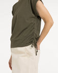 Top with short sleeves and adjustable cords
