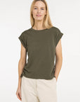 Top with short sleeves and adjustable cords