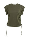 Top with short sleeves and adjustable cords