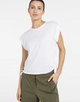 Top with short sleeves and adjustable cords