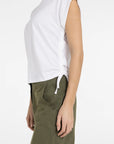 Top with short sleeves and adjustable cords