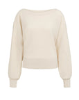 Towel knit sweater with boat neckline