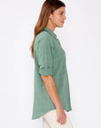 Long Sleeve Plaid Seersucker Button-Down Shirt